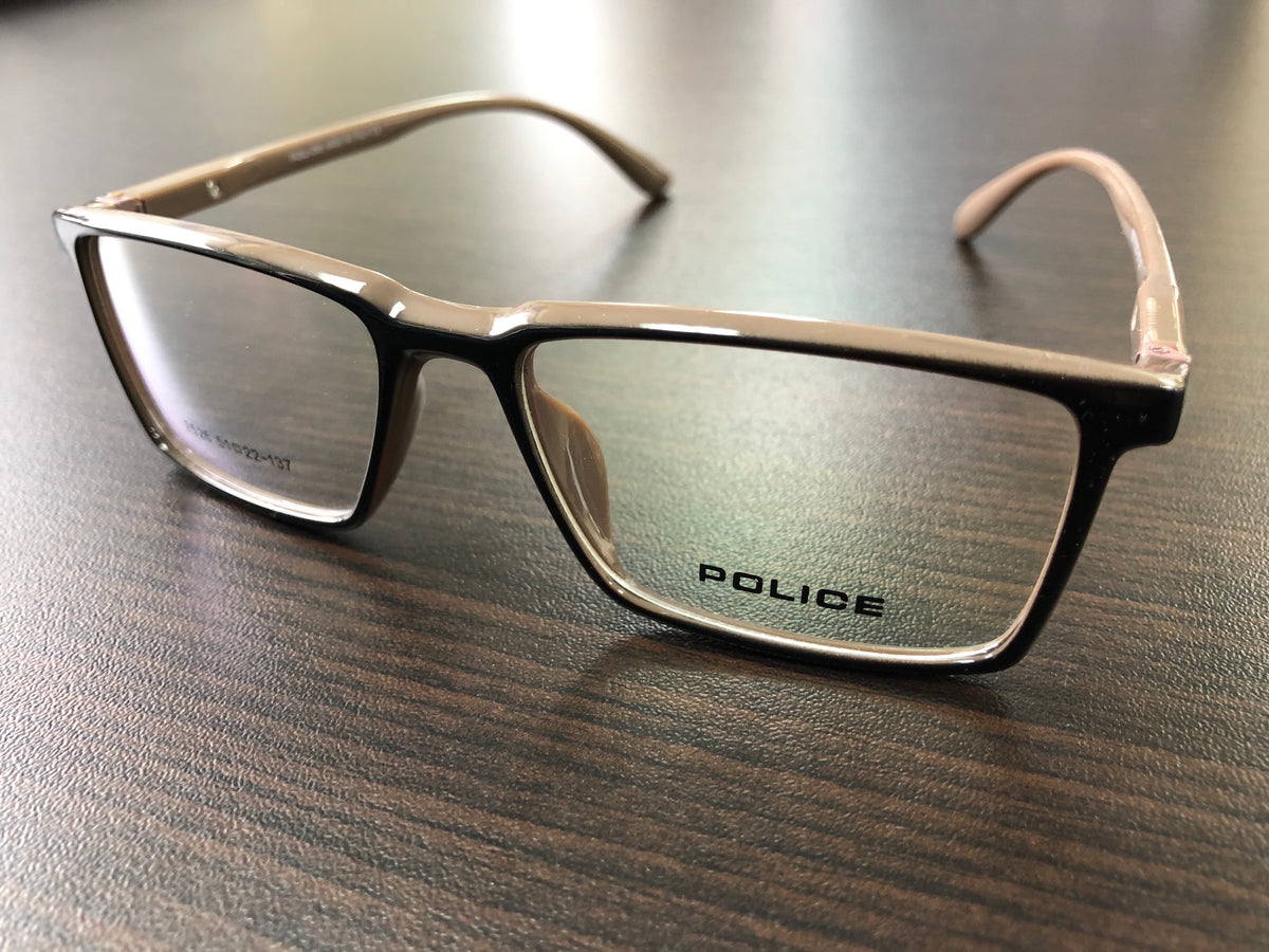 Police Eyewear Lunettes à monture noire et marron clair – TOP