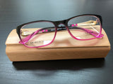 Women's Eyewear Black and Purple Pattern Frame Eyeglasses