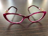 Women's Eyawear Rose Red Flower Frame Eyeglasses