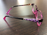 Women's Eyewear Black and Purple Pattern Frame Eyeglasses