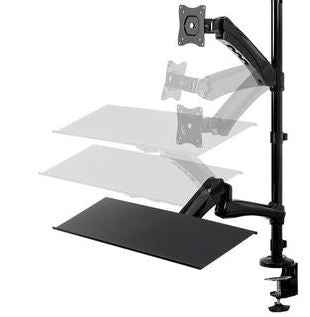 Sit-Stand Articulating Monitor and Keyboard Workstation