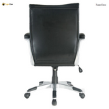 TygerClaw Stylish Mid Back Leather Office Chair, Black