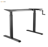 Manual Sit to Stand Adjustable Desk Riser Frame (Table Top Not Included), Black