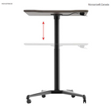 Gas-Lift Height Adjustable Sit-Stand Rolling Laptop Desk