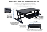 DADR Deluxe Sit To Stand Height Adjustable Desk Computer Riser, 37.4" Wide - Rocelco®