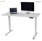 Sit-Stand Dual-Motor Height Adjustable ADR Desk Frame, Electric-White + Standing Mat