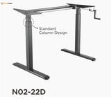 Manual Crank Adjustable Height Sit-Stand Desk Frame, Black + Anti-fatigue Standing Mat