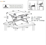 Sit Standing Height Adjustable Desk Ergo Riser + Height Adjustable Footrest Platform