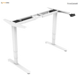 Sit-Stand Dual-Motor Height Adjustable ADR Desk Frame,Electric-White+Footrest Platform