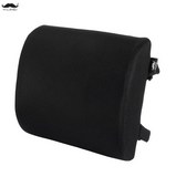Memory Foam Lumbar Support Pillow with Dual Premium Adjustable Straps, Black