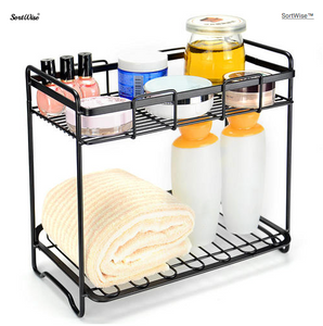 Cosmetic Rack Storage Organizer Kitchen Bathroom Multi-Purpose Holder Wire Shelf 2-Tier - SortWise™