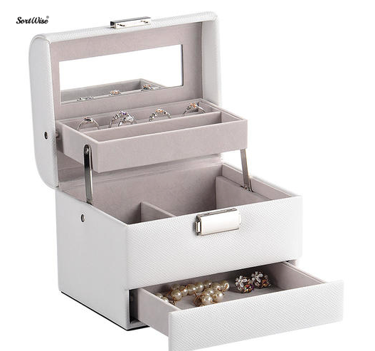 PU Leather Jewelry Storage Organizer Travel Case Multi-Layer Jewelry Showcase - SortWise™