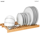 Over The Sink Dish Drying Rack Kitchen Dish Drainer, 100% Natural Bamboo - SortWise™