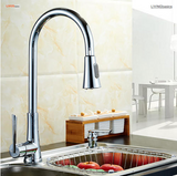 Single-Handle Pull-Down High Arc Sprayer Kitchen Sink Faucet Brushed Nickel