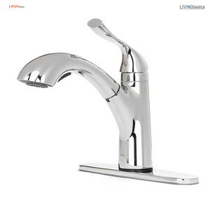 Single-Handle Pull-Out Kitchen Sink Faucet High Arc