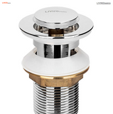 Push Pop Up Drain Stopper Rust-Resistant With Overflow Hole Light Chrome ⌀ 38mm