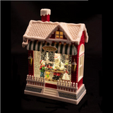 Boule à neige à tourbillon scintillant à LED de Noël, magasin de jouets du Père Noël, fonctionne à piles, 10" 