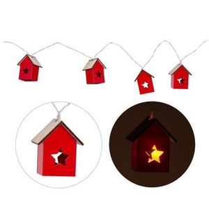 Led Little Red Houses Garland