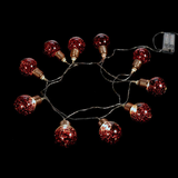 Décoration de Noël, ampoule métallique à 10 LED fonctionnant à piles avec guirlande lumineuse à paillettes, 5,4 pieds 