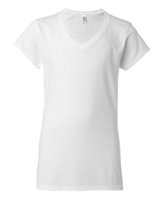 Gildan 64V00L - T-shirt col en V pour femme (logo imprimé non inclus) 