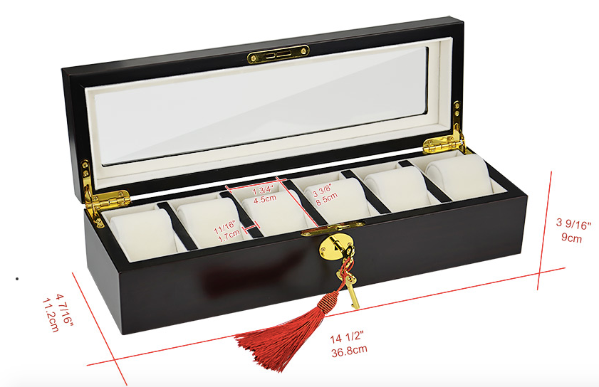 Watch Box Slot Watch Storage Wood Finish Watch Organizer Case 6 Large TOP TRADE CANADA