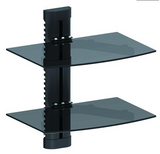 Height Adjustable DVD Wall Mount Double shelves for DVD players or AV components