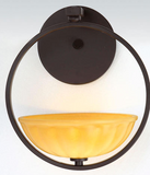 Bowl Shade Bronze Finish 1 Light Wall Lamp Contemporary Lighting
