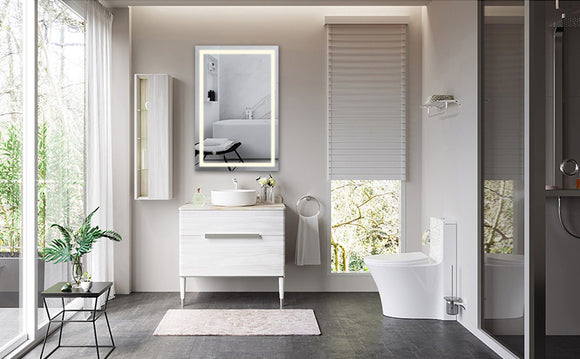 Aluminum Bathroom LED Makeup Mirror Ultra-Thin Wall Mounted Mirror With High Lumen - LIVINGbasics