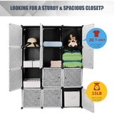 DIY Plastic Portable Wardrobe Closet Organizer Storage Shelving Cabinet 12-Cube - SortWise™ Closet Organizer, Bookcase, Storage Cabinet, Wardrobe Closet, Space Saving & Sturdy Construction