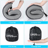 Travel Breathable Comfortable Premium Memory Foam Travel Neck Pillow - LIVINGbasics™