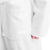 Peignoir confortable unisexe, peignoir de spa doux 100 % coton éponge, blanc - LIVINGbasics™ - Petit/Moyen