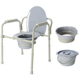 Commode Chair Aluminum alloy Toilet Seat Chair With Folding Commode Bucket - LIVINGbasics™