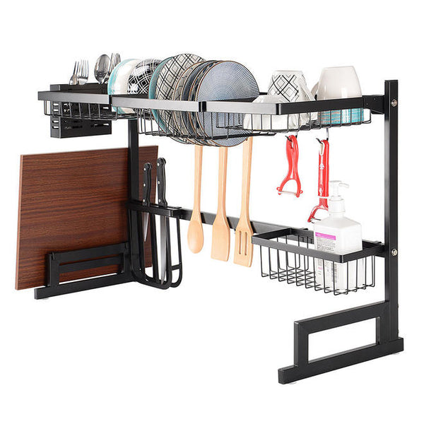 Dish Drying Rack Over The Sink -Adjustable Large Dish Rack Drainer