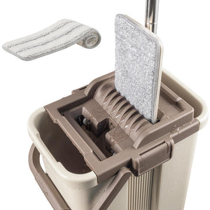Self-Wash and Squeeze Dry Flat Mop & Bucket Kit - Livingbaiscs™