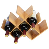 Tabletop Wine Rack Storage Organizer Butterfly Shaped 8-bottles Natural Bamboo - SortWise™