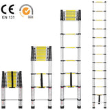 12.5ft Portable Aluminum Telescoping Extension Ladder Retractable - LIVINGbasics™