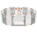 Baby Playpen, 14-Panel Foldable Kids Safety Activity Center Playard w/Locking Gate