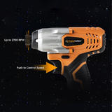20V Cordless 1/4" Hex Impact Driver with Soft Grip Handle