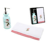 Deco Noel Reindeer Soap Dispenser & Towel Gift Set
