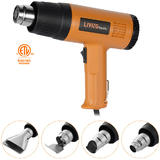 1500W Heat Gun Hot Air Wind Blower with 4 Nozzles and Two Heat Levels Power Heater