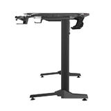Ergonomic T-Shaped 55" PC Gaming Desk with Full Cover Mousepad, black - PrimeCables® Designed for avid computer gamer and online multi-player fans
