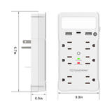 6-Port Surge Protector Wall Outlet with Shelf 2 USB +1 USB-C & Intelligent Light System
