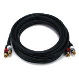 Premium 2 RCA Plug/2 RCA Plug M/M 22AWG Cable - Black (11 lengths available)