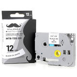 Brother TZe-231 Label Tape, 12mm (0.47"), Black on White, Compatible