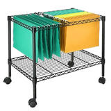 Mobile File Cart for Letter Size and Legal Size Folder, Sturdy Metal, Black - SortWise™