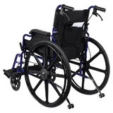 Foldable Lightweight Wheelchair with Swing Away Footrests, 12" Rear Wheel
