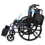 Foldable Lightweight Wheelchair with Swing Away Footrests, 12" Rear Wheel