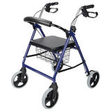 Four Wheel Walker Rollator with Fold Up Removable Back Support W/Soft Padded Seat