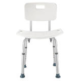 Shower Chair, Adjustable Tool Free Blow Molded Shower Bench with Removable Back