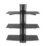 Height Adjustable DVD Wall Mount Triple shelves for DVD players or AV components